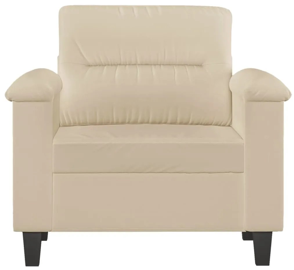 krémszínű mikroszálas szövet kanapéfotel 60 cm