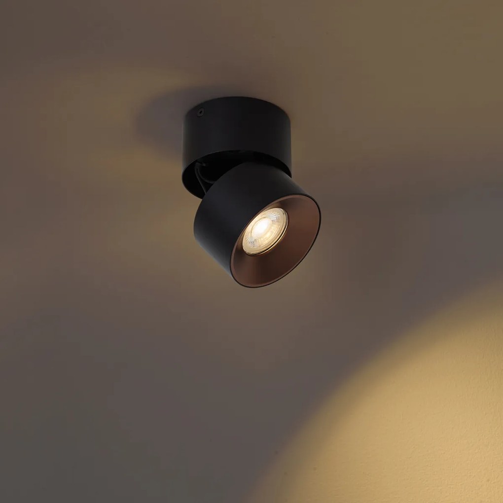 Modern felületre szerelhető spotlámpa fekete GU10 50mm dönthető - Echo