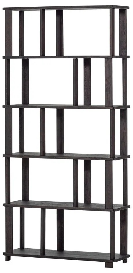 Sötétbarna tölgyfa könyvespolc 90x186x30 cm Riss – WOOOD