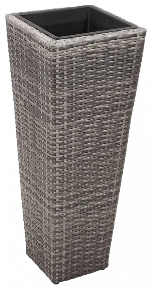 3 db szürke polyrattan kerti magaságyás