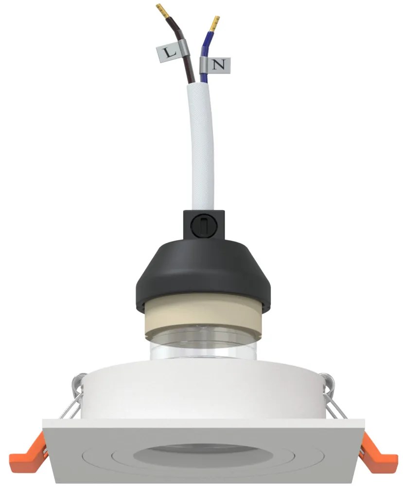 Beépített reflektorok 24 db Négyzet GU10 Fehér 91x91 mm