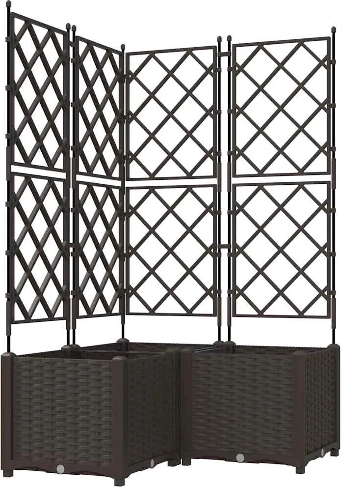 vidaXL Kerti cserép 3 pcs Barna 80 x 80 x 143 cm Acél