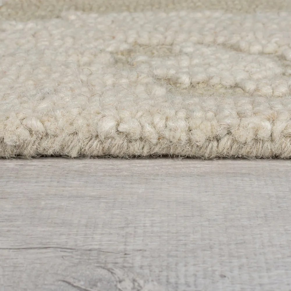 Bézs kézi szövésű gyapjú szőnyeg 200x290 cm Dion Ikat – Flair Rugs