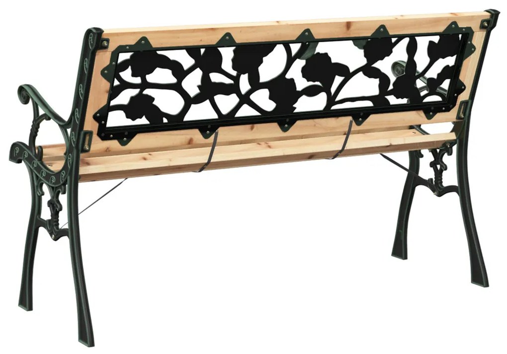 Kerti pad rózsás háttámlával 116 cm Fa