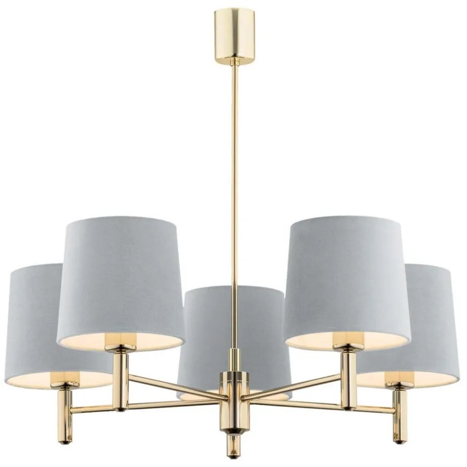 Argon 2085 - PONTE 5xE27/15W/230V függeszték, réz/kék