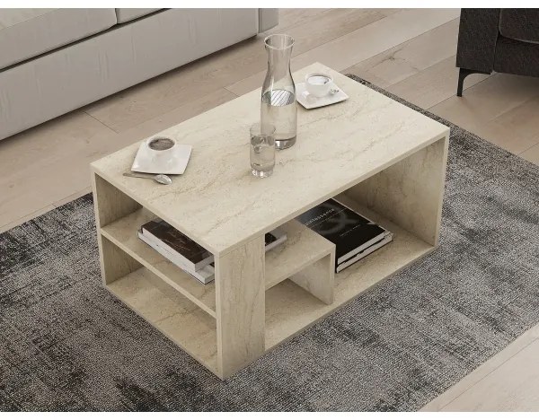 JELIO bézs márványhatású dohányzóasztal