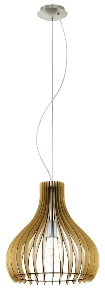 Eglo 61916 - Csillár zsinóron TINDORI 1xE27/60W/230V átm. 38 cm barna