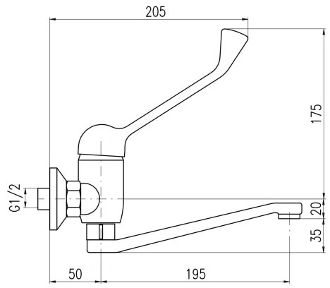 RAV Slezák SA601.5/26 - SAZAVA mosdócsaptelep orvosi karral, fényes króm