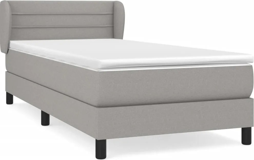 vidaXL világosszürke szövet rugós ágy matraccal 100 x 200 cm
