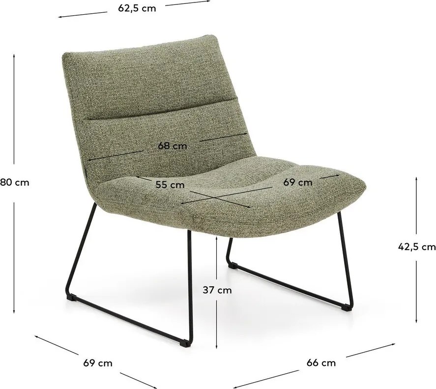 Zöld zsenília fotel Asen – Kave Home