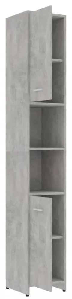 betonszürke szerelt fa fürdőszobaszekrény 30 x 30 x 183,5 cm