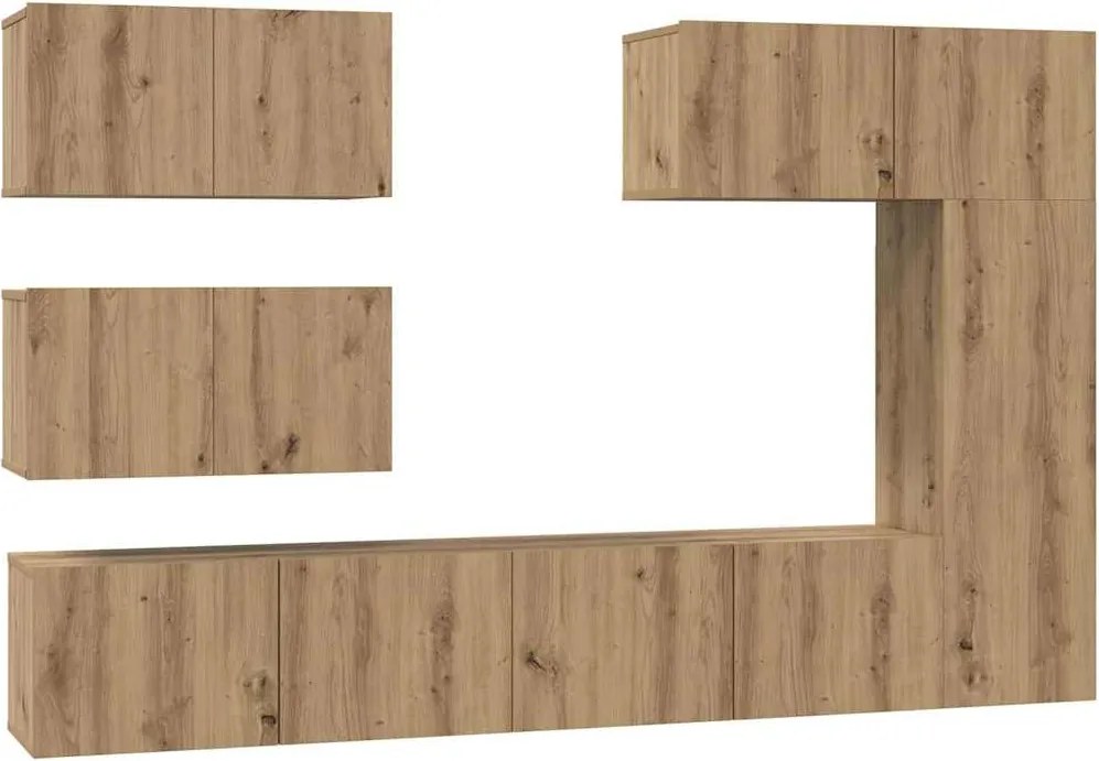vidaXL TV szekrény garnitúra 6 pcs Artisan tölgy Faanyag