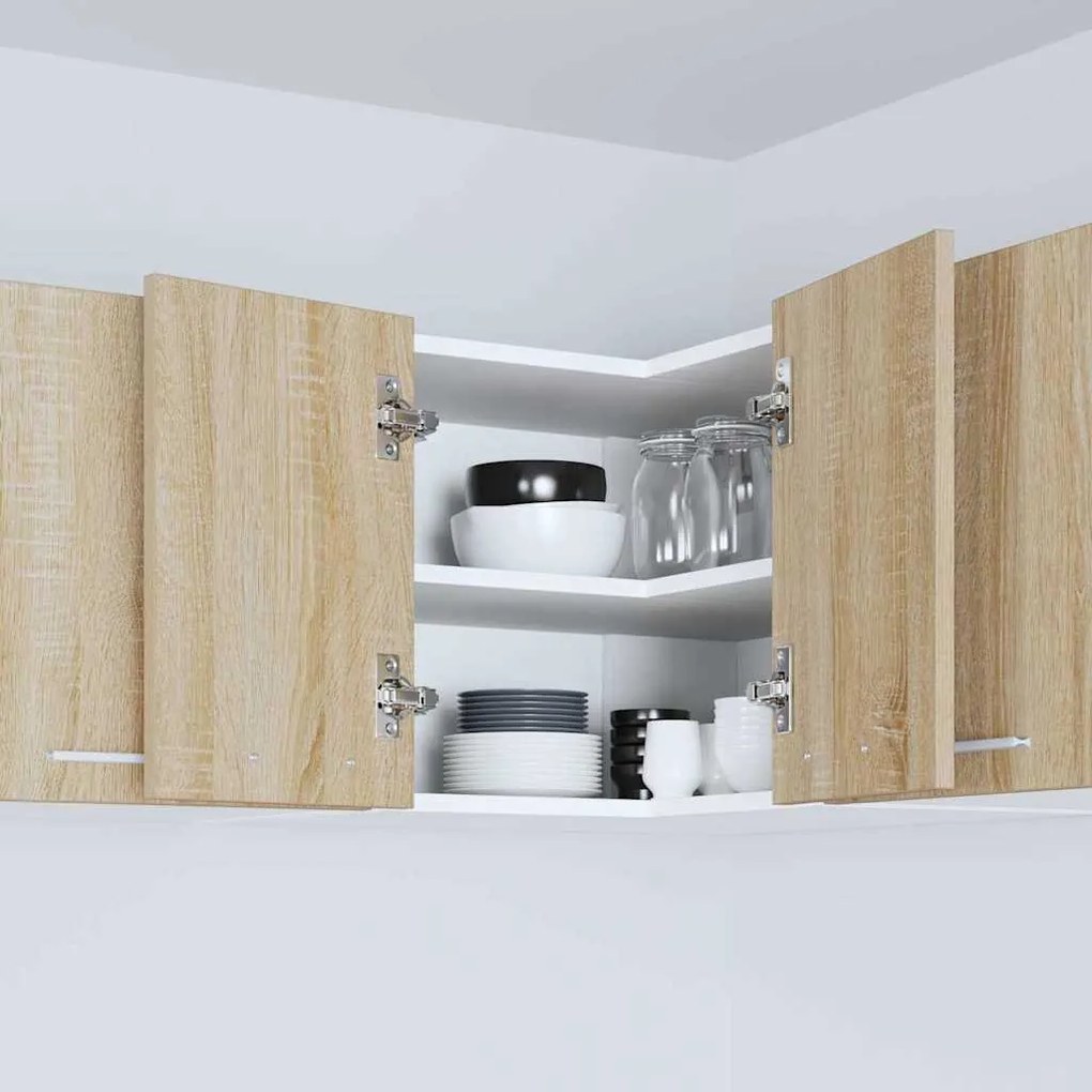 Függő szekrény Riga Sonoma tölgy és fehér 57 x 57 x 40 cm