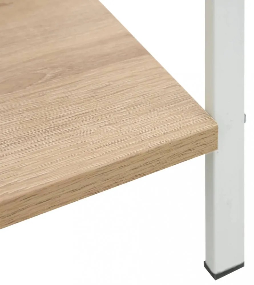 5 szintes tölgyszínű szerelt fa könyvespolc 60x27,6x158,5 cm