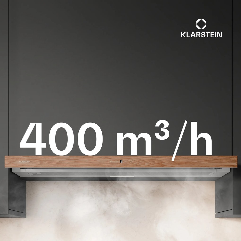 Klarstein ZenFusion páraelszívó, légáram 400 m³/h, EEK A, elszívás/visszavezetés, 3 szint, csendes