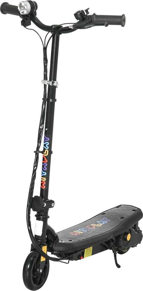 HOMCOM 120W Elektromos Roller összecsukható 7-14 éves gyermekeknek, max. 12 km/h sebesség, 10 km-es max. hatótáv, fekete | Aosom