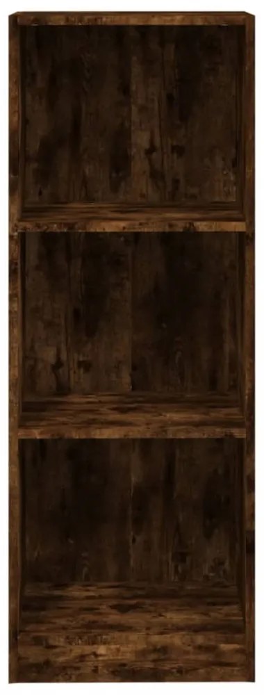 3 szintes füstös tölgy színű fa könyvszekrény 40 x 24 x 109 cm