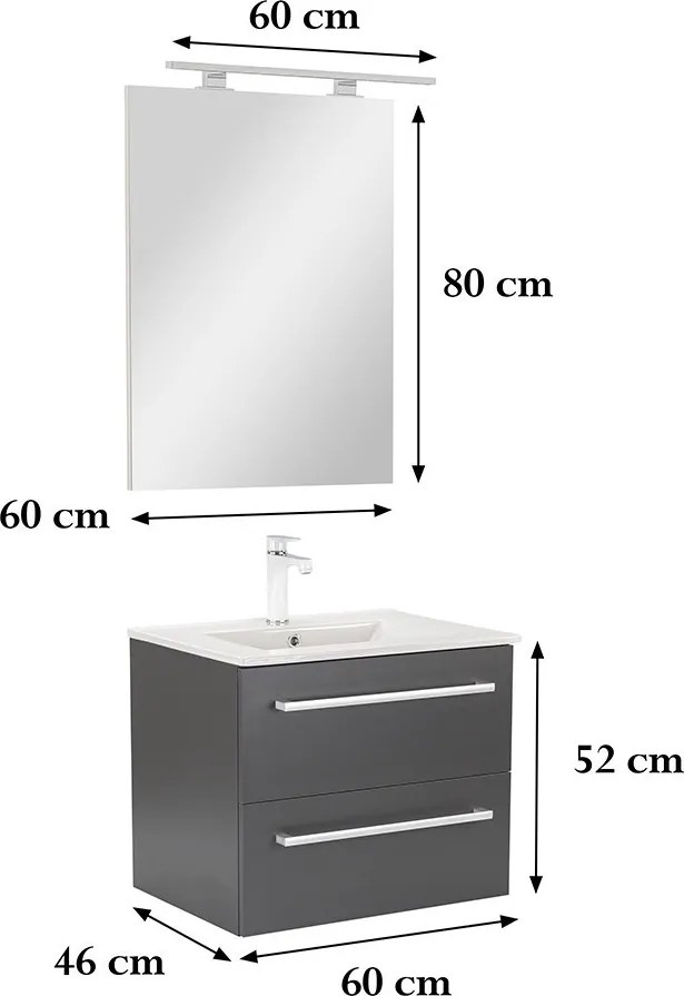 Vario Clam 60 Fürdőszoba komplett szekrény