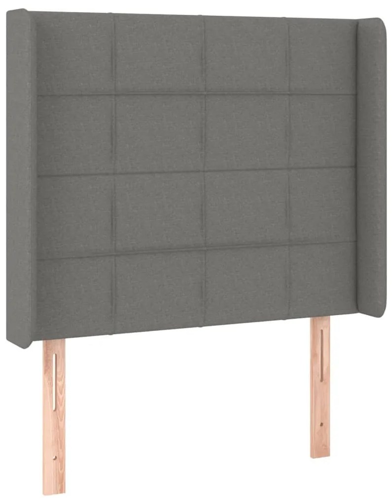 sötétszürke szövet LED-es fejtámla 103x16x118/128 cm