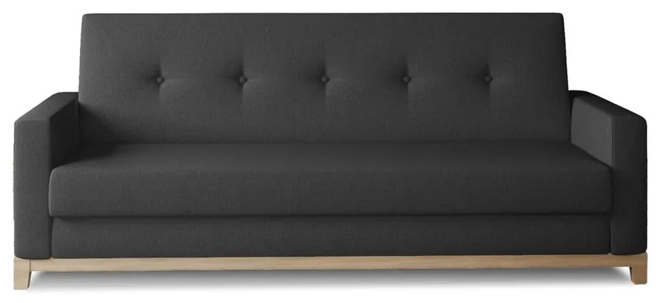Fekete kinyitható-tárolóhelyes kanapé 216 cm Selene – ELTAP