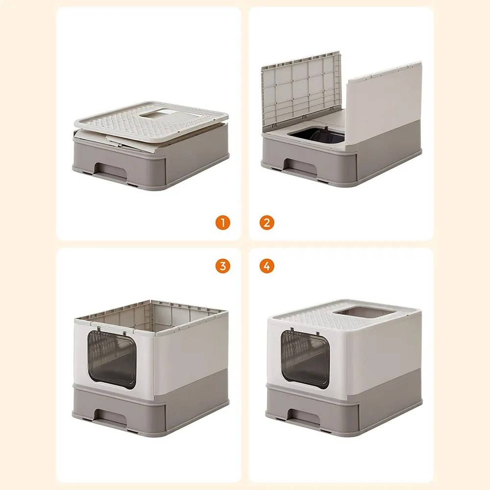 Összecsukható macska WC kihúzható tálcával Feandrea