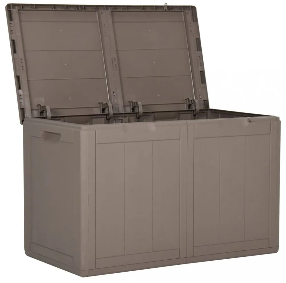 barna PP fa hatású kerti tárolóláda 180 L