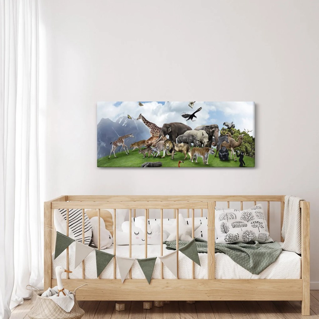 Kép - állatok a szigeten (120x50 cm)
