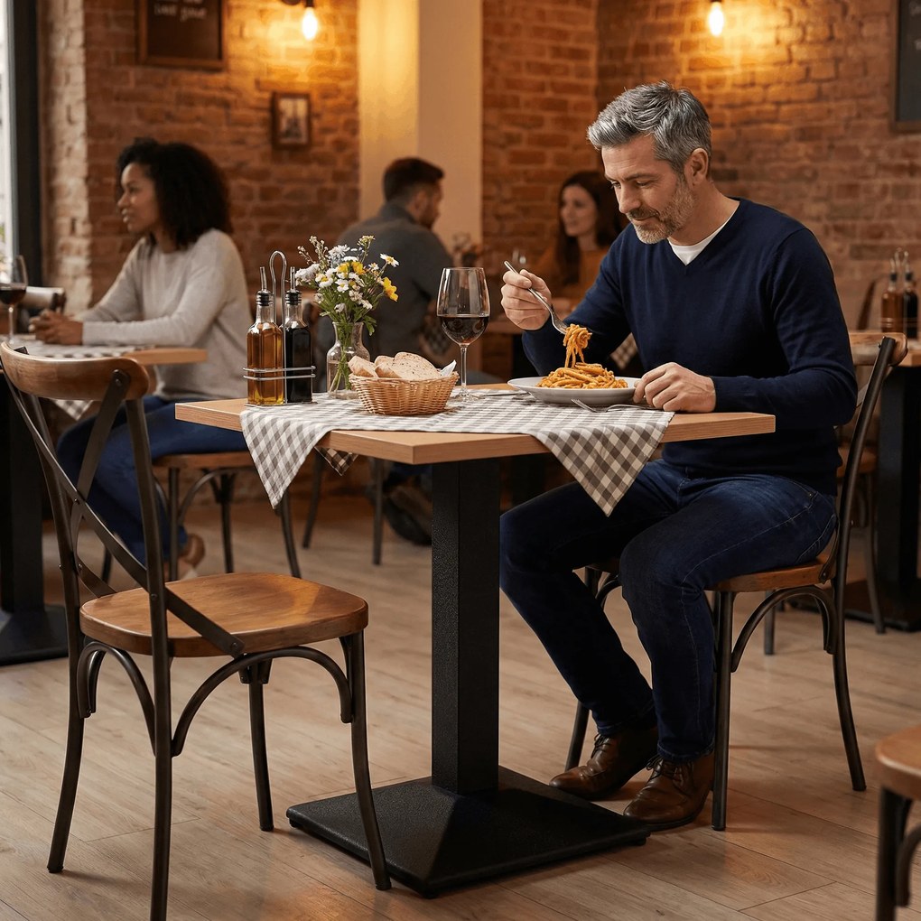 Bisztró asztal, tölgy sonoma/fekete, 70x70 cm, RINALDO TYP 1