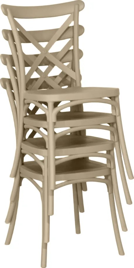 Rakásolható szék, szürkésbarna, SAVITA