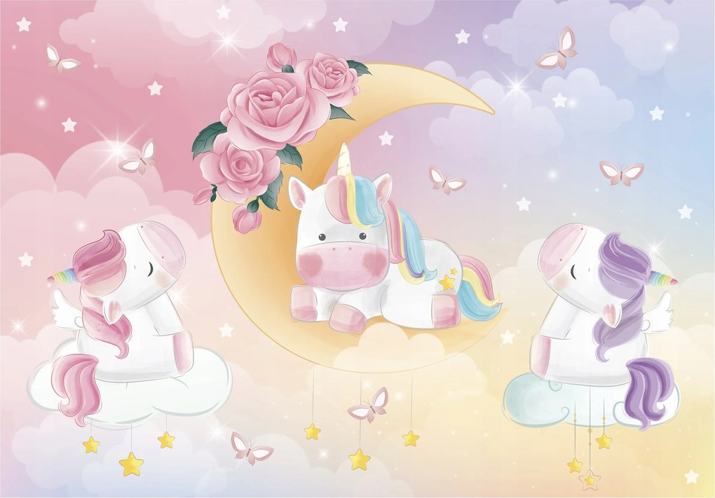 Tapéta Lányoknak Unikornisok Fotótapéta Lányoknak Gyerekeknek 368x254