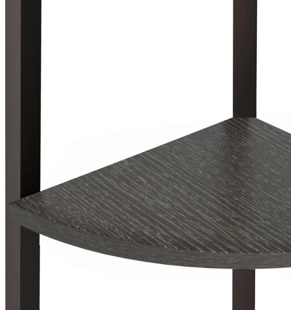 4 szintes fekete sarokpolc 45,5 x 31,5 x 150 cm