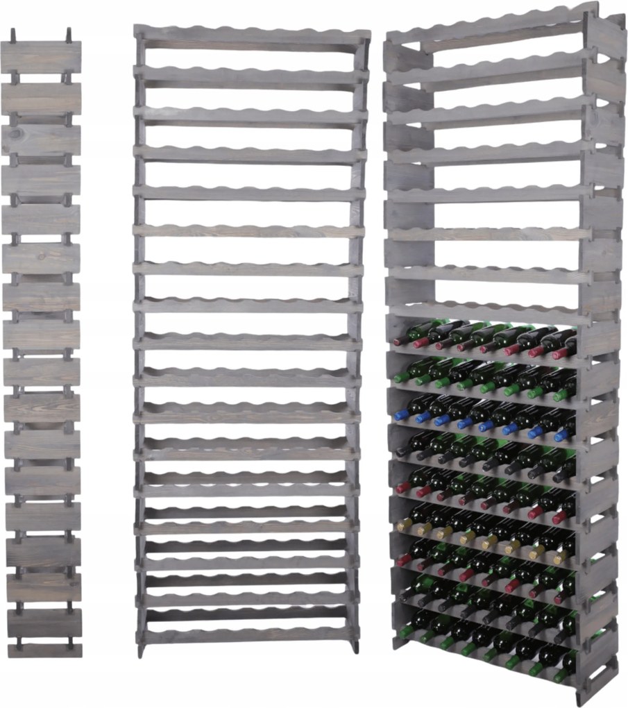 Bortartó állvány moduláris fa palacktartó 17x8 szerelés szerszámok nélkül