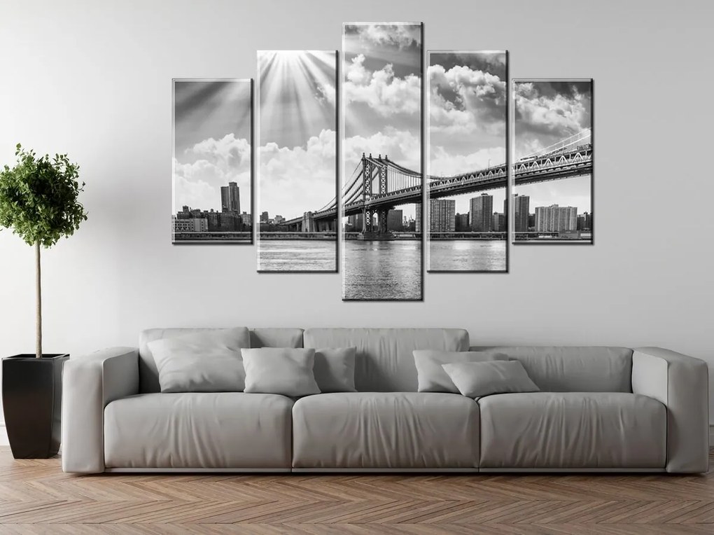 Gario Vászonkép Brooklyn New York - 5 részes Méret: 125 x 70 cm