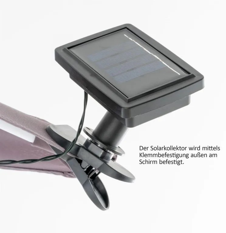 GARTHEN Napelemes lánc napernyő világításhoz hideg fehér