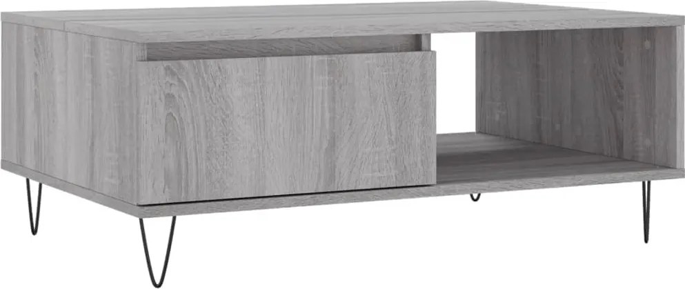 vidaXL szürke sonoma szerelt fa dohányzóasztal 90 x 60 x 35 cm