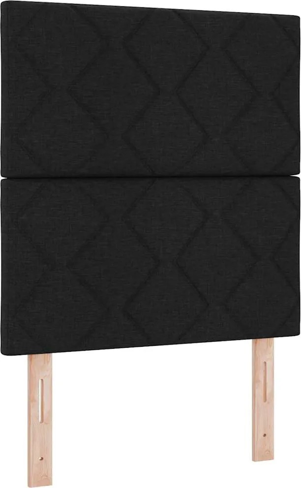 vidaXL LED Box Spring Ágy matracmal Fekete 80 x 200 cm szövet