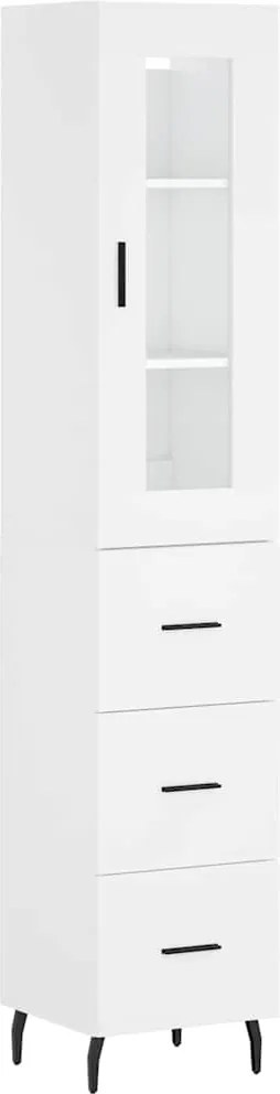 vidaXL fehér szerelt fa magasszekrény 34,5x34x180 cm