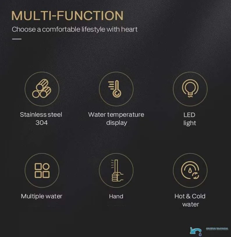 Zuhanypanel ELITE EDITION DELUX BSP1412 LED-világítással és masszázsfúvókákkal, többféle színben