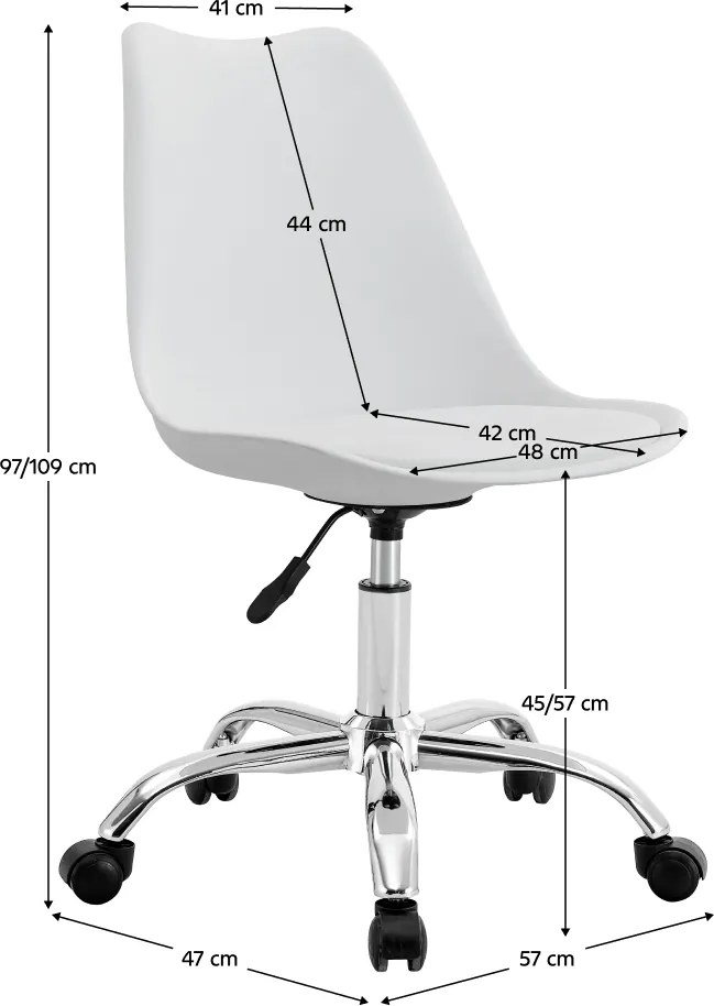 Irodai szék, fehér, DARISA 2 NEW
