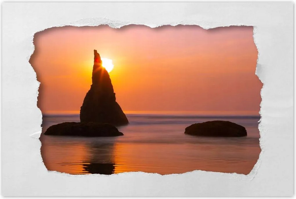 Poszterek 90x60 Sziklák Naplemente Tenger