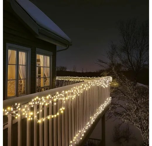 HOME KSIW100WW sorolható fényfüzér, 10 méter , 100db melegfehér LED, fehér vezeték, kül- és beltéri kivitel