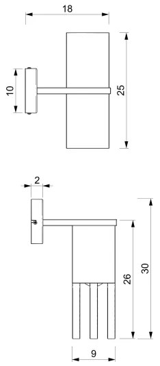 Fali lámpa MALM 1xE27/60W/230V