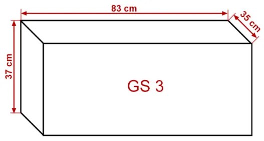 prince panama gs3 vízszintes szekrény elem magasfényű fekete