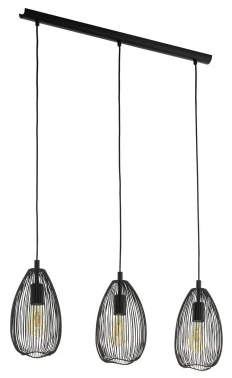 Eglo 49142 - Csillár zsinóron CLEVEDON 3xE27/60W/230V