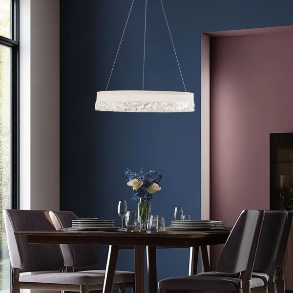 Kábeles LED csillár FROZI LED/32W/230V átm. 50 cm fehér