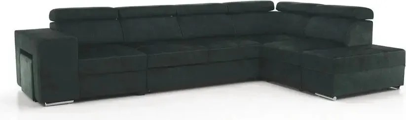 Ülőgarnitúra, smaragdzöld, jobbos, MALAGA BIG