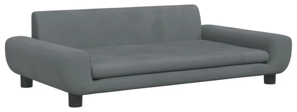 sötétszürke bársony gyerekkanapé 100 x 45 x 33 cm