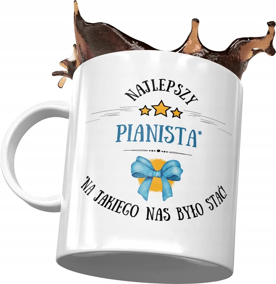 Bögre A Zongoristának, Aki Megállt A Nyomtatott Fotóval