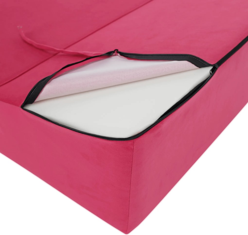 Összecsukható matrac/fotel, 2v1, rózsaszín magenta, PELOS