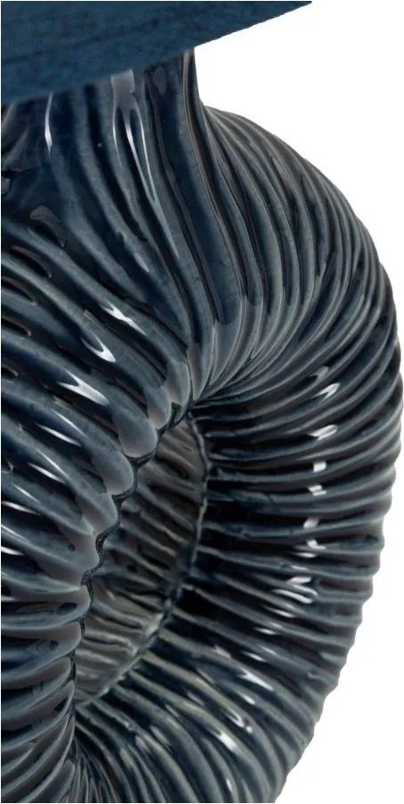 Kék kerámia asztali lámpa textil búrával (magasság 43 cm) Seta – Mauro Ferretti